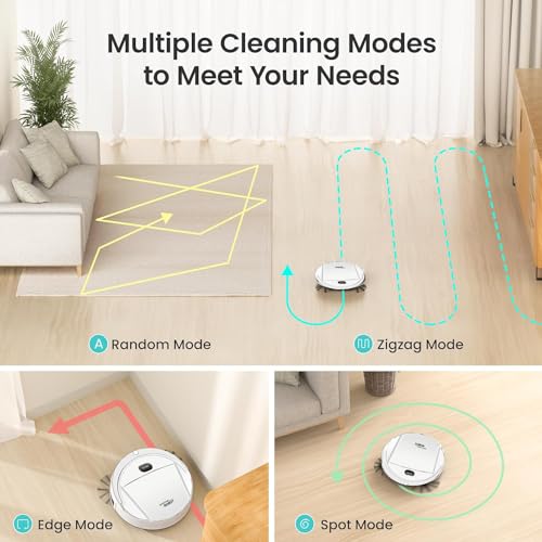 Ztot0p Sweeping Robot,Robot Vacuum Cleaner,Cleans Hard Floors to Medium-Pile Carpets,22000pa Super-Strong Suction,Ultra Slim Quiet,Integral Memory Multiple Cleaning Modes Vacuum Best for Pet Hairs 3
