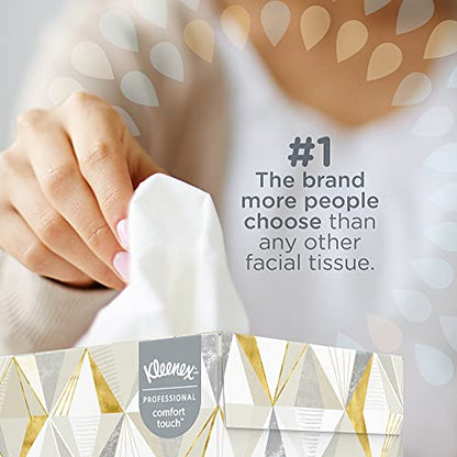 Kleenex Professional Facial Tissue for Business (03076), Flat 12 Boxes / Convenience Case, 125 Tissues / Box, 1,500 Tissues / Case, White