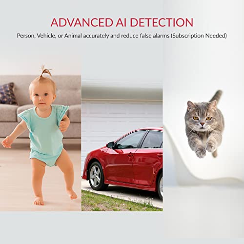 YI Pro 2K Home Security Camera, Indoor Camera with Person, Vehicle, Animal Smart Detection, Phone App for Baby, Pet, Dog Monitoring, Compatible with Alexa and Google Assistant