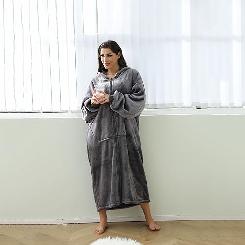 NIMOJIRO Wearable Blanket,Winter Oversized Blanket Hoodie With Huge Pockets Comfortable Soft And Fluffy for Adult Women Men…
