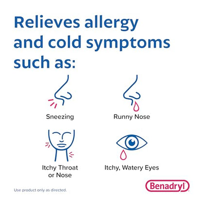 Benadryl Ultratabs Go Packs, Antihistamine Allergy Medicine Tablets with Diphenhydramine HCl, Convenient for Travel & On-The-Go Cold & Allergy Relief, 60 Packets of 2 Tablets