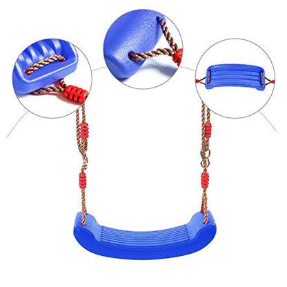 RedSwing Plastic Swing Seat with Rope, Kids Tree Swing Seat, Swing Set Accessories, Great for Outdoor Indoor, Tree, Swing Set, Playground, Blue