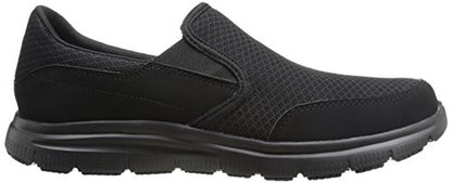 Skechers Men's Black Flex Advantage Slip Resistant Mcallen Slip On - 9 D(M) US
