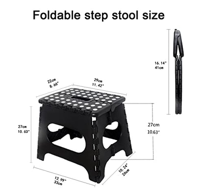 Fisiei Step Stool,Step stools for Adults,Folding Step Stool,Folding Stool,Foldable Stool,Small Step Stool for Kitchen,Bathroom,Living Room,Bedroom, Office, etc. (Black 13inch)
