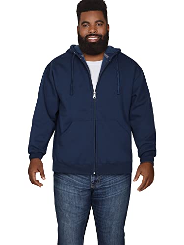 Fruit of the Loom Men's Eversoft Fleece Sweatshirts & Hoodies, Full Zip-Navy, Medium