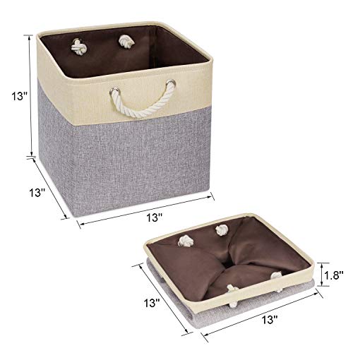 Syeeiex Storage Bins, [3-Pack] 13x13x13 Storage Cube Bins, Collapsible Storage Cubes, Storage Baskets, Versatile Fabric Storage Bins for Storing Cloths, Kid's Toys, Books on Bedroom or Living Room
