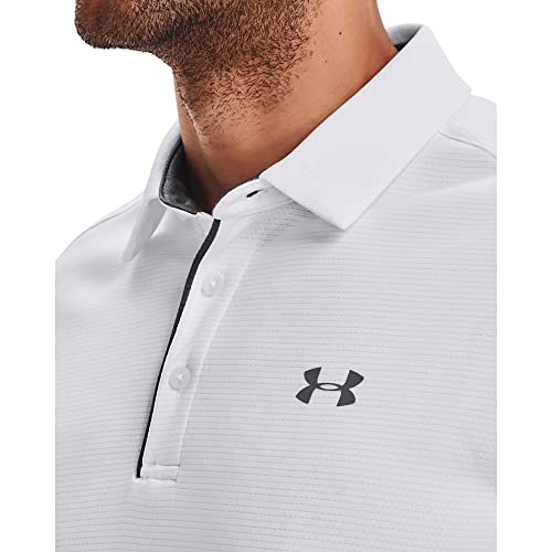 Under Armour Men's Tech Golf Polo , White (100)/Graphite , Medium Tall