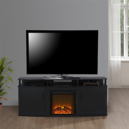 Ameriwood Home Carson Electric Fireplace TV Console for TVs up to 70", Black