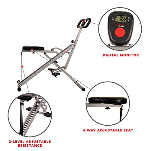 Sunny Health & Fitness Squat Assist Row-N-Ride™ Trainer for Glutes Workout with Online Training Video