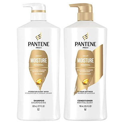 Pantene Shampoo, Conditioner and Hair Treatment Set, Daily Moisture Renewal for Dry Hair, Safe for Color-Treated Hair