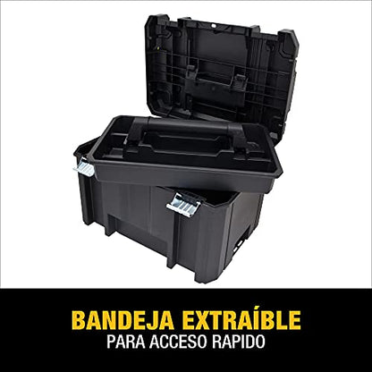 DEWALT TSTAK Tool Box, Extra Large Design, Removable Tray for Easy Access to Tools, Water and Debris Resistant (DWST17806)