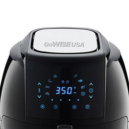 GoWISE USA 1700-Watt 5.8-QT 8-in-1 Digital Air Fryer with Recipe Book, Black