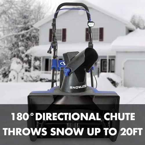 Snow Joe SJ625E Electric Walk-Behind Single Stage Snow Blower, 21-Inch Clearing Width, 15-Amp Motor, Directional Chute Control, LED Light, Blue