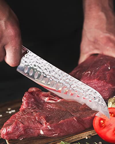 syvio Chef Knife Set, Kitchen Knives with High Carbon Stainless Steel & Wooden Handle, Kitchen Knife Set 3 PCS-8" Chef’s Knife &7" Santoku Knife&5" Paring Knife with Gift Box
