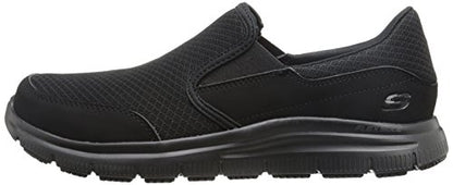 Skechers Men's Black Flex Advantage Slip Resistant Mcallen Slip On - 9 D(M) US