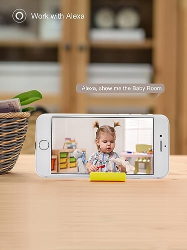 Smart Baby monitor with camera and 2-Way Audio, 2K 4MP QHD Indoor Camera with Night Vision, Home Security Camera Dog Pet Monitor with App, Motion Sensor Detection WiFi Alexa Camera Smartphone