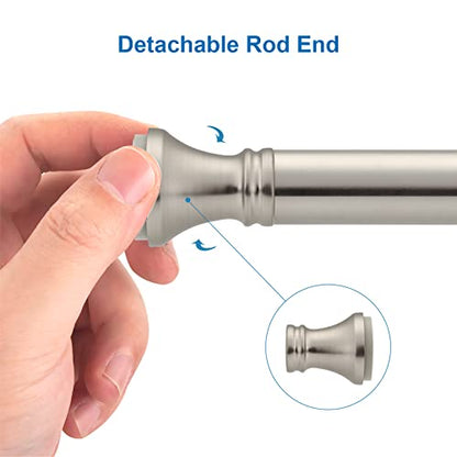 Amazer Spring Tension Curtain Rod, Small Curtain Rod - 26-42 Inches Rust-Resistance Doorway Curtain Rod, Nickel