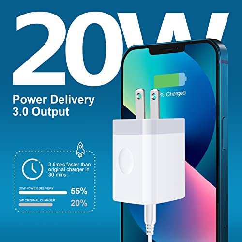 20W USB C Wall Charger Cube Travel Fast Charging Block Box Adapter Compatible for Samsung Galaxy A12 A11 A21 A13 A53 5G,A73 S22 S21 A01 A52 A42 A03S A02S,Z Fold 4/Flip 3; iPhone 14 13,12