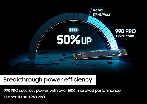 Samsung 990 PRO Series - 2TB PCIe Gen4. X4 NVMe 2.0c - M.2 Internal SSD (MZ-V9P2T0B/AM)