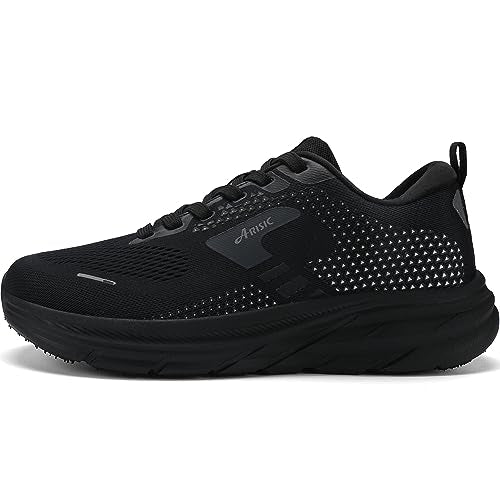 JJMIMAIFJ Wide Toe Box Shoes for Men Extra Wide Width Zero Drop Running Shoes Lightweight Breathable Neutral Cushioned Walking Shoes Athletic Tennis Wide Shoes Black