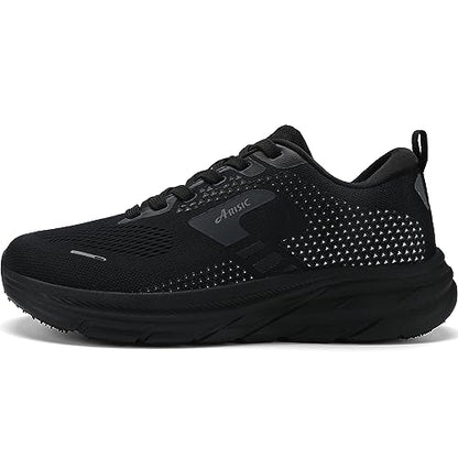 JJMIMAIFJ Wide Toe Box Shoes for Men Extra Wide Width Zero Drop Running Shoes Lightweight Breathable Neutral Cushioned Walking Shoes Athletic Tennis Wide Shoes Black