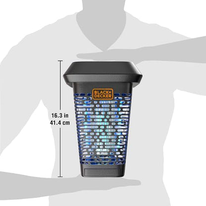 BLACK+DECKER Bug Zapper, Electric UV Insect Catcher & Killer for Flies, Mosquitoes, Gnats & Other Small to Large Flying Pests, 1 Acre Outdoor Coverage for Home, Deck, Garden, Patio, Camping & More