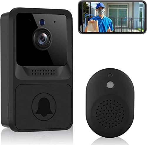 Wireless Doorbell Camera 2.5WiFi Video Doorbell with Chime Home Security Camera Doorbell ，Free Cloud Storage Rechargeable Battery Real-time Alerts Night Vision