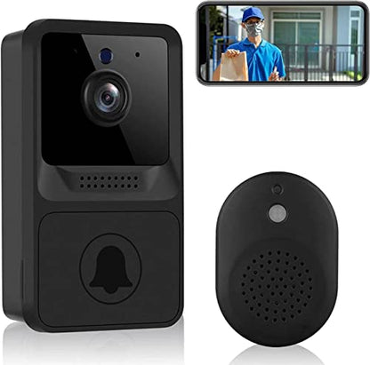 Wireless Doorbell Camera 2.5WiFi Video Doorbell with Chime Home Security Camera Doorbell ，Free Cloud Storage Rechargeable Battery Real-time Alerts Night Vision