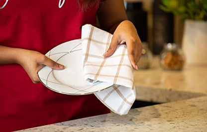 LANE LINEN Kitchen Towels Set - Pack of 6 Cotton Dish Towels for Drying Dishes, 18”x 28”, Kitchen Hand Towels, Tea Towels, Premium Dish Towels for Kitchen, Quick Drying Kitchen Towel Set - Beige