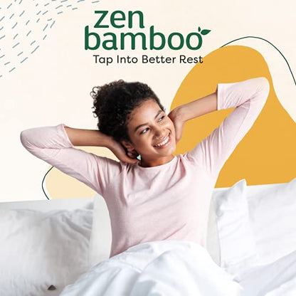 Zen Bamboo Wedge Pillows for Sleeping - Luxury Foam Leg Elevation Pillow for Leg & Back Discomfort w/Removable Cover