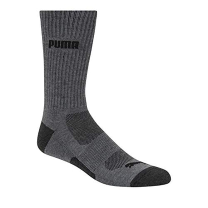 PUMA mens 6 Pack Crew Socks, Dark Gray, 13-Oct US