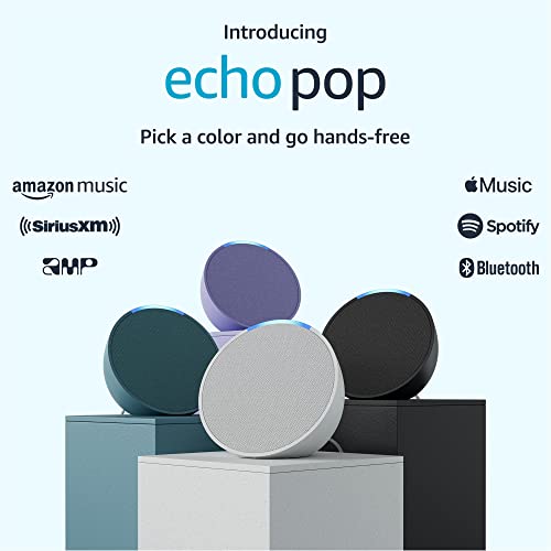 Introducing Echo Pop | Full sound compact smart speaker with Alexa | Glacier White