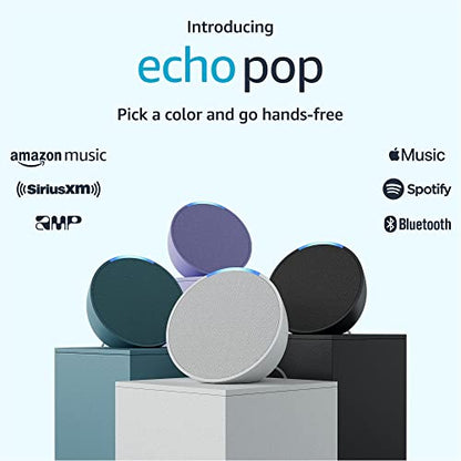 Introducing Echo Pop | Full sound compact smart speaker with Alexa | Glacier White