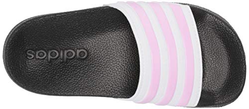 adidas Adilette Shower Slides Sandal, Cream White/Clear Lilac/White, 11 US Unisex Little Kid