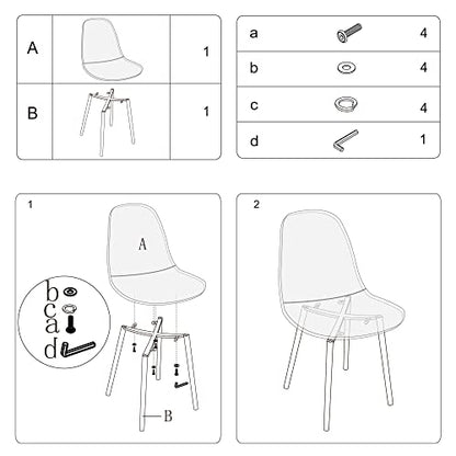 CangLong Acrylic Ghost Crystal Clear Seat,Modern Plastic Shell Accent Side Chairs for Kitchen, Dining, Living, Guest, Bed Room, Set of 4, Transparent 4
