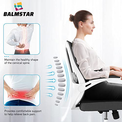 balmstar Office Chair, Ergonomic Desk Chair Home Office Desk Chairs, Breathable Mid-Back Comfortable Mesh Computer Chair with PU Silent Wheels, Flip-up Armrests, Tilt Function, Lumbar Support (Black)