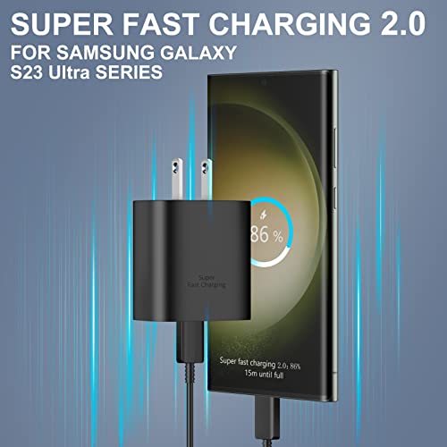 45W Samsung USB-C Super Fast Charger 10FT Type C Charger Cable Cord Fast Charging Android Phone Wall Charger Block for Samsung Galaxy S23 Ultra/S23/S23+/S22/S22 Ultra/S22+/S21, Galaxy Tab S8+, 2Pack
