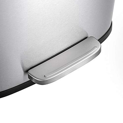 QUALIAZERO 50L/13Gal Heavy Duty Hands-Free Stainless Steel Commercial/Kitchen Step Trash Can, Fingerprint-Resistant Soft Close Lid Trashcan, 50L / 13 GAL
