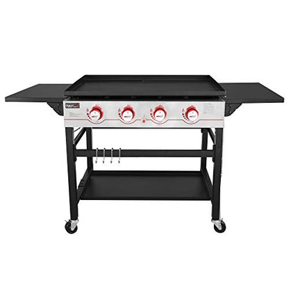 Royal Gourmet GB4000 36-inch 4-Burner Flat Top Propane Gas Grill Griddle, for BBQ, Camping, Red