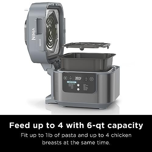 Ninja SF301 Speedi Rapid Cooker & Air Fryer, 6-Quart Capacity, 12-in-1 Functions to Steam, Bake, Roast, Sear, Sauté, Slow Cook, Sous Vide & More, 15-Minute Speedi Meals All In One Pot, Sea Salt Gray