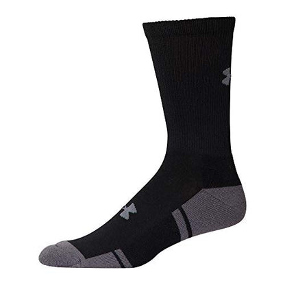 Under Armour Adult Resistor 3.0 Crew Socks, Multipairs , Black/Graphite (6-Pairs) , X-Large