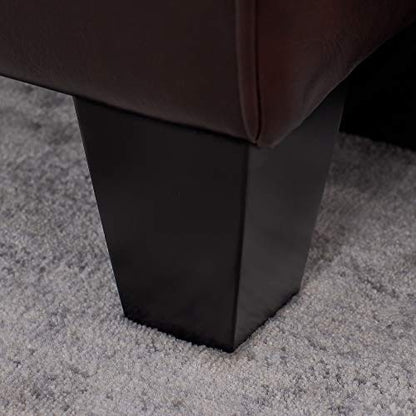 Serta Palisades Upholstered Sofas for Living Room Modern Design Couch, Straight Arms, Soft Fabric Upholstery, Tool-Free Assembly, 61" Loveseat, Chestnut Brown