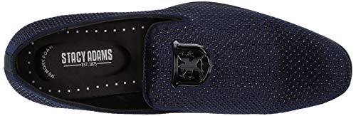 Stacy Adams Mens Swagger Studded Ornament Slip-on Driving Style Loafer, Navy, 9