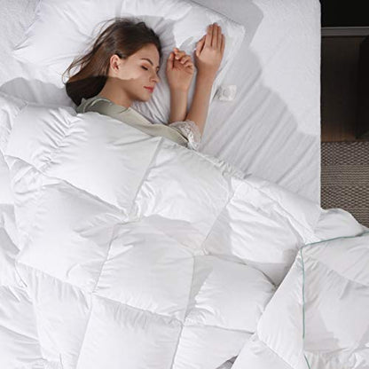 LOVTEX Lightweight Down Comforter Duvet Insert King Size - with Corner Tabs, 600+ Fill Power, Ultra Soft Shell Down Proof
