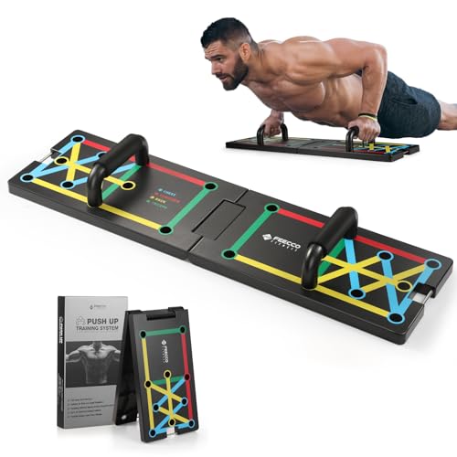 FEECCO Push Up Board, Foldable Design with Soft Handles, for All Body Sizes