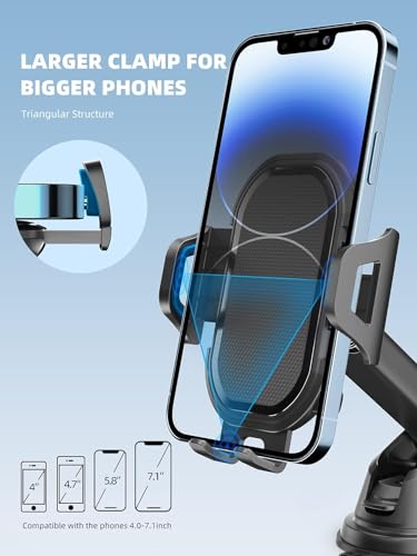 Felaladress Phone Holder Mount for Car [ Off-Road Level & Stable Hook ] Windshield Dashboard Air Vent Universal Hands-Free Automobile Mounts Cell Phone Holder Fit for iPhone Smartphones