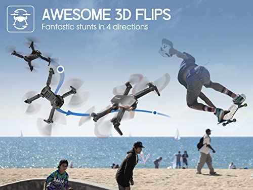 Heygelo S90 Drone with Camera for Adults, 1080P HD Mini FPV Drones for Kids Beginners, Foldable RC Quadcopter Toys Gifts for Boys Girls with Altitude Hold, Voice/Gesture Control, 3 Speeds, 2 Batteries