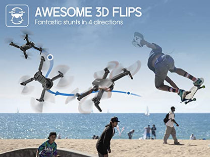 Heygelo S90 Drone with Camera for Adults, 1080P HD Mini FPV Drones for Kids Beginners, Foldable RC Quadcopter Toys Gifts for Boys Girls with Altitude Hold, Voice/Gesture Control, 3 Speeds, 2 Batteries