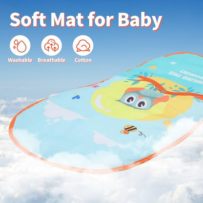 HOLYFUN Baby Gym Play Mat, Play Piano Gym with Sound & Light,Tummy Time Activity Mat with Baby Rattles for Sensory and Motor Skill Development, Musiacl Activity Center for Newborn Baby, Orange