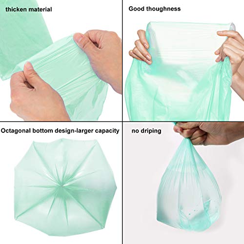 1.2 Gallon Small Trash Bags Garbage Bags, AYOTEE Mini Compostable Strong Bathroom Wastebasket Can Liners trash Bags for Home Office Kitchen fit 5L,5 Liter,1 Gal,Green